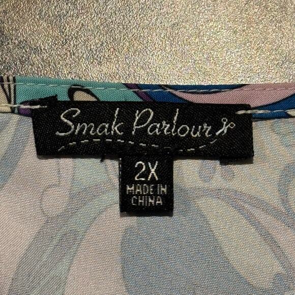 Tunic Dress Flare Sleeve Y2K Boho Hippie Festival Psychedelic Retro Floral 2X - Picture 3 of 5